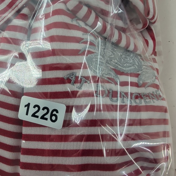 Columbia Golf The Cedars At Dungeness Course Striped Polo Shirt Red White Size L - Picture 8 of 9